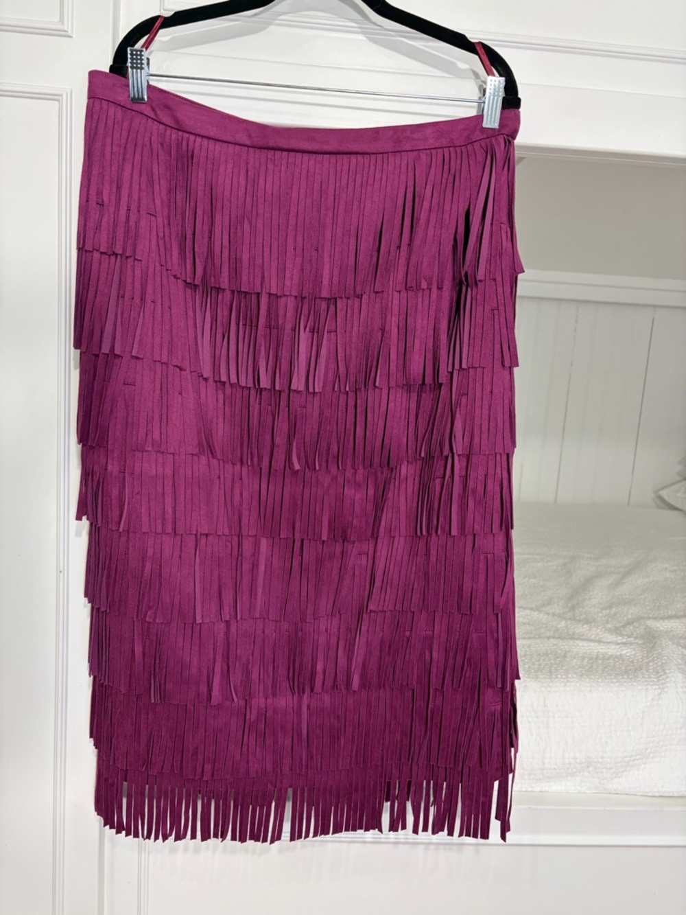 Magenta Fringe Tier Midi Skirt by Serena Williams - Picture 2 of 9